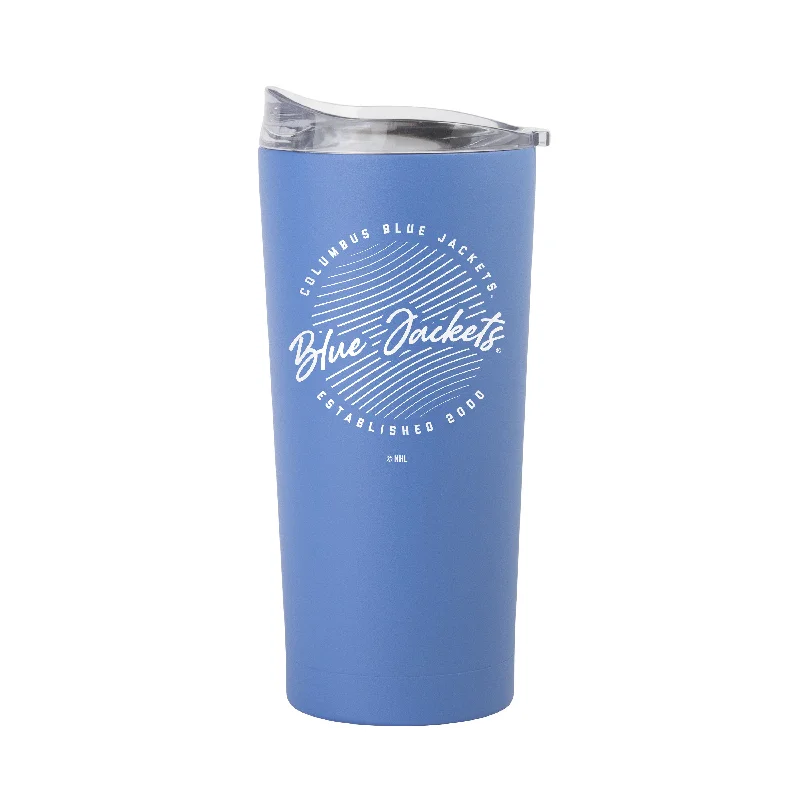 Custom Team Mugs For Team Fanatics-Columbus Blue Jackets 20oz Retro Script Arctic Powder Coat Tumbler