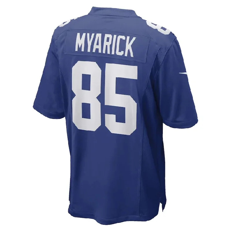 Rugby Jerseys With Custom Emblems & Patches-NY.Giants #85 Chris Myarick Royal Game Player Jersey Stitched American Football Jerseys