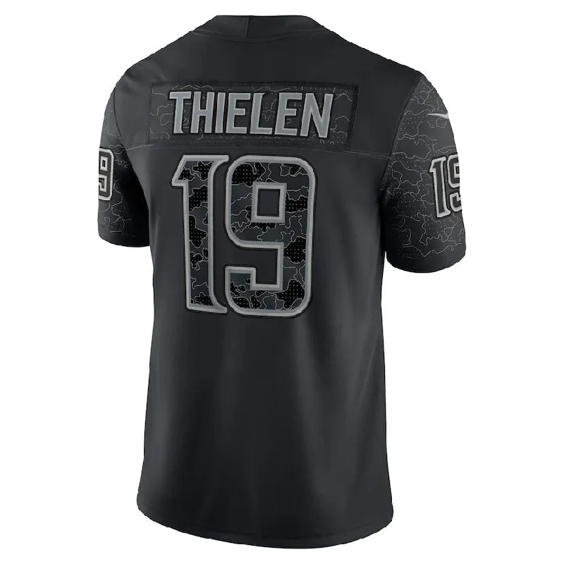 Custom Rugby Jerseys For School Leagues-MN.Vikings #19 Adam Thielen Black RFLCTV Limited Jersey Stitched American Football Jerseys