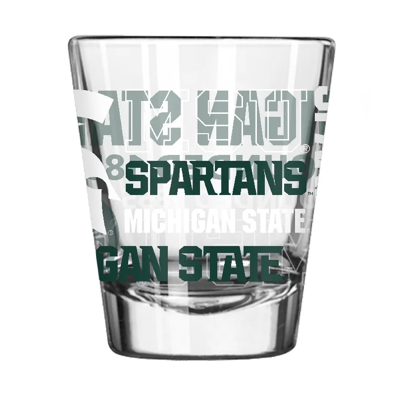 Team Mugs With Custom Logos-Michigan State 2oz Spirit Shot Glass