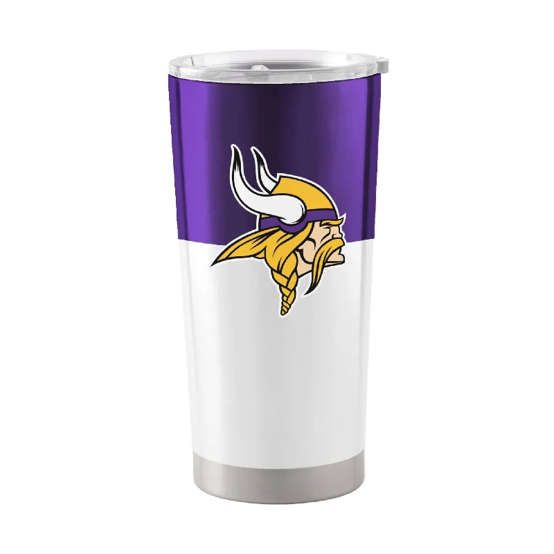 Custom Team Mugs For Club Celebrations-Minnesota Vikings 20oz Colorblock Stainless Tumbler