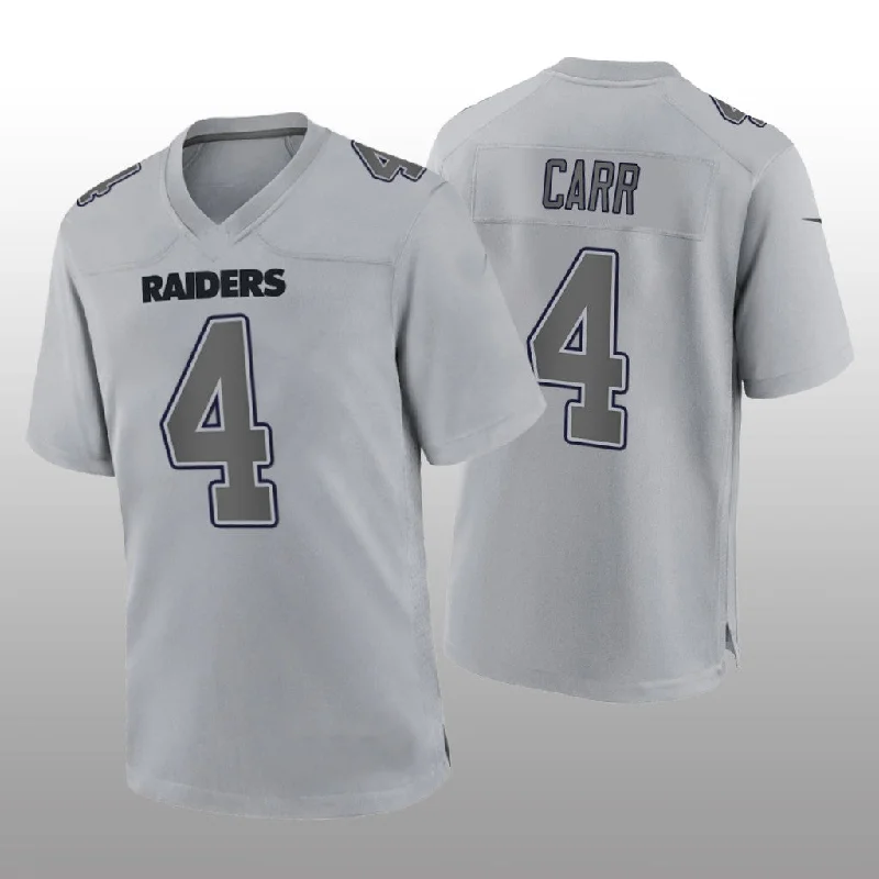 Personalized Rugby Jerseys With Bold Colors-LV.Raiders #4 Derek Carr Gray Atmosphere Fashion Game Jersey Stitched American Football Jerseys