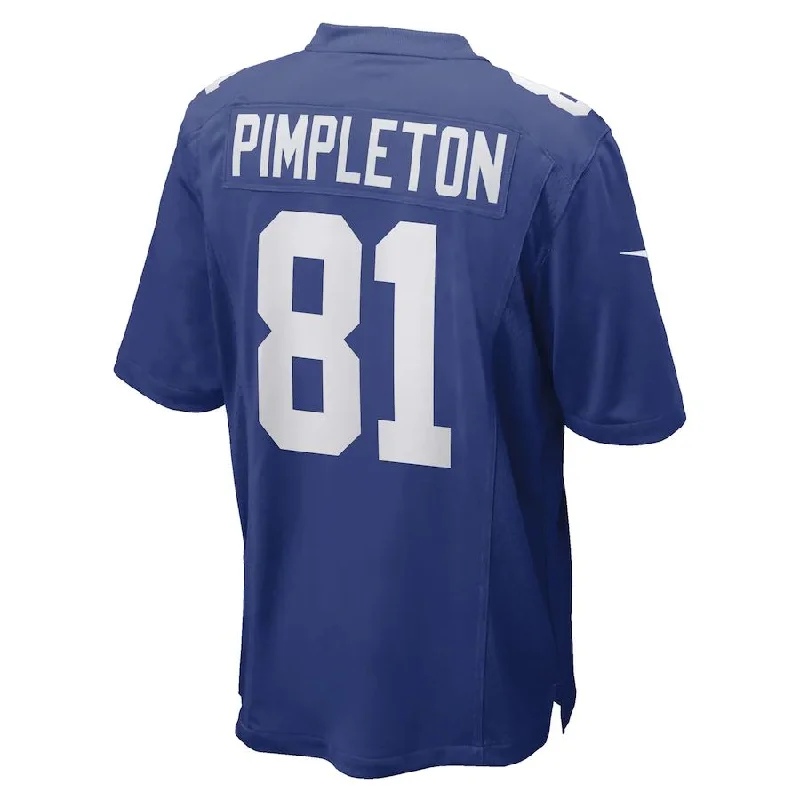 Custom Rugby Jerseys For Player Recognition-NY.Giants #81 Kalil Pimpleton Royal Game Player Jersey Stitched American Football Jerseys