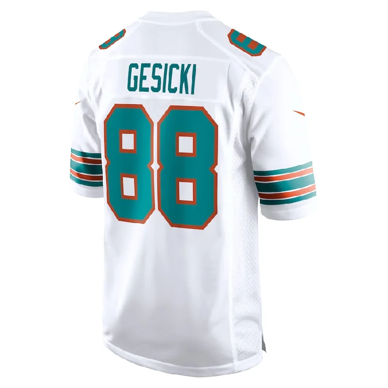 Rugby Jerseys With Custom Sleeves and Collar Styles-M.Dolphins #88 Mike Gesicki White Alternate Game Jersey Stitched American Football Jerseys