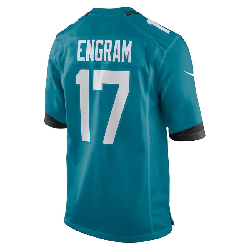 Rugby Jerseys With Bold & Bright Graphics-J.Jaguars #17 Evan Engram Teal Game Jersey Stitched American Football Jerseys