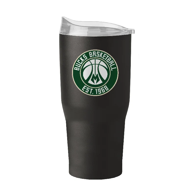 Custom Team Mugs For League Players-Milwaukee Bucks 30oz Established Logo Powder Coat Tumbler