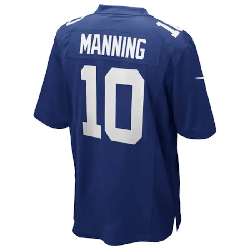 Rugby Jerseys With Custom Sizing-NY.Giants #10 Eli Manning Royal Blue Team Color Game Jersey Stitched American Football Jerseys