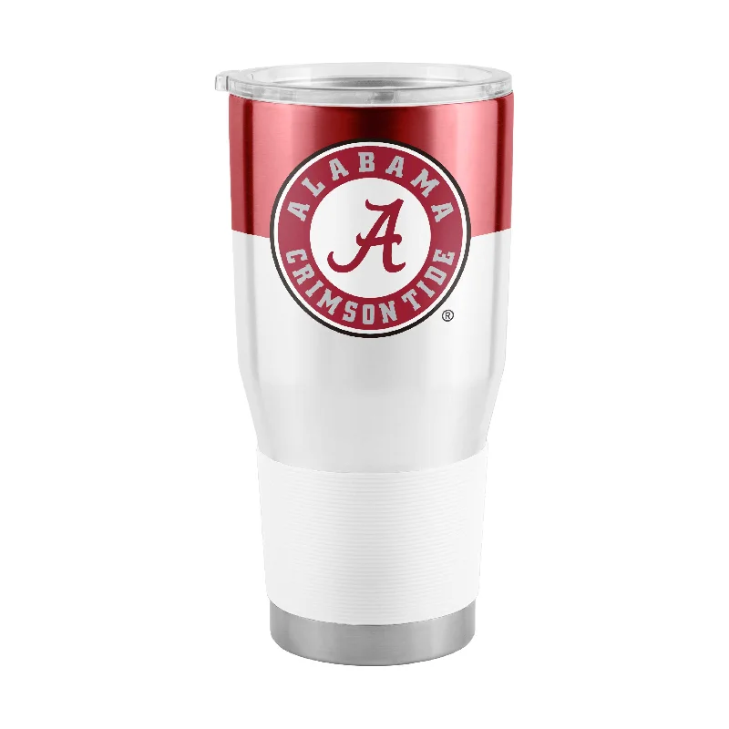 Team Mugs With Custom Graphics For Fans-Alabama 30oz Colorblock Stainless Steel Tumbler