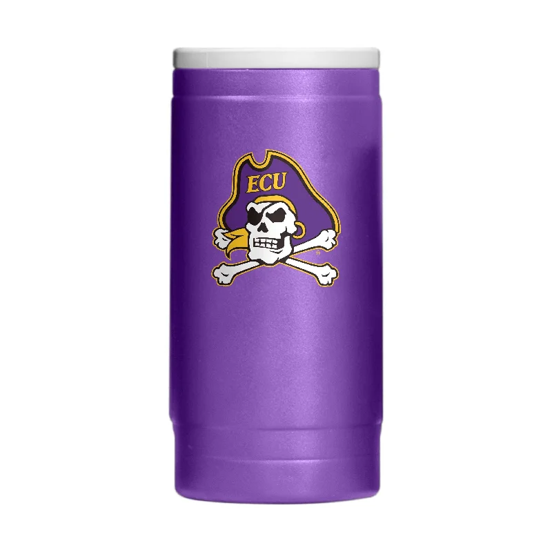 Custom Team Mugs With Team Colors-East Carolina 12oz Flipside Powder Coat Slim Can Coolie