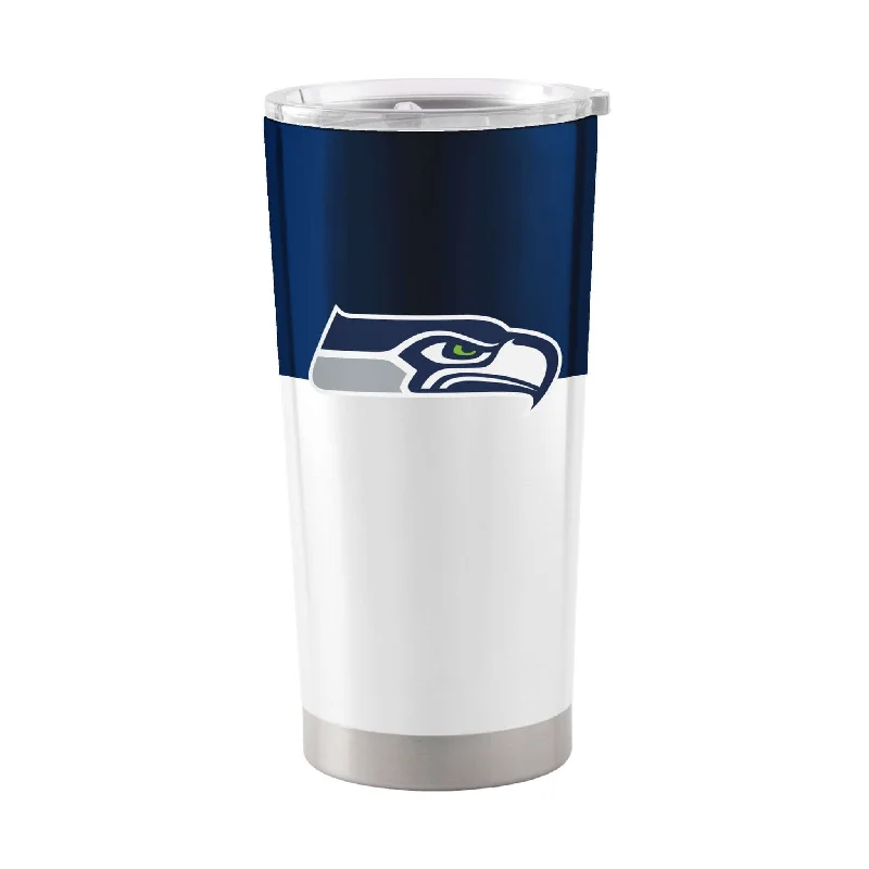 Team Mugs With Team Photos & Logos-Seattle Seahawks Colorblock 20oz Stainless Tumbler