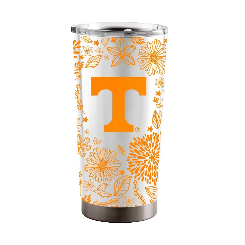 Custom Team Mugs For Team Outings-Tennessee 20oz Botanical Stainless Steel Tumbler