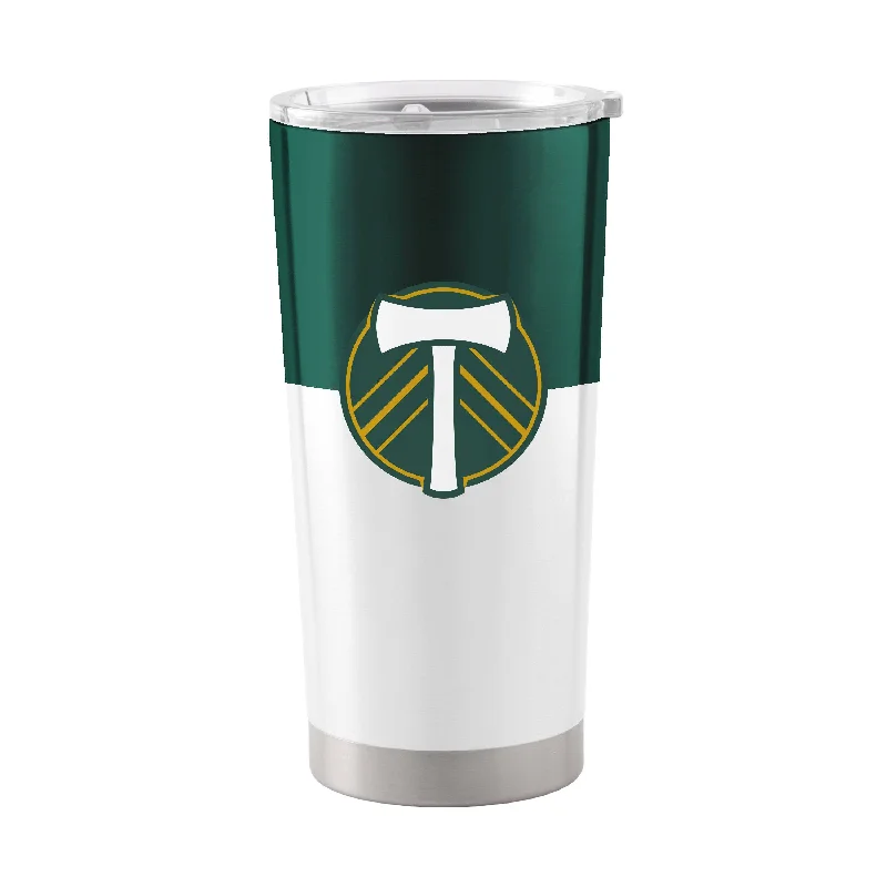 Custom Ceramic Team Mugs-Portland Timbers 20oz Colorblock Stainless Steel Tumbler