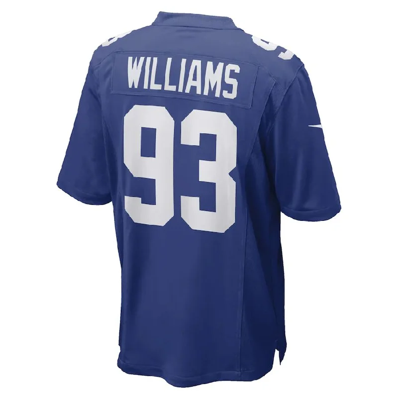 Rugby Jerseys With Custom Graphics & Text-NY.Giants #93 Nick Williams Royal Game Player Jersey Stitched American Football Jerseys