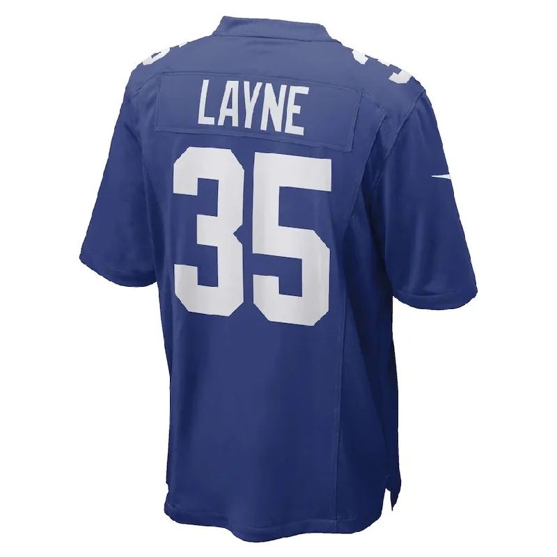 Rugby Jerseys For Fan Engagement & Loyalty-NY.Giants #35 Justin Layne Royal Game Player Jersey Stitched American Football Jerseys