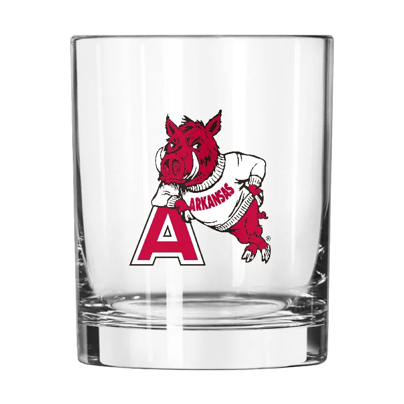 Custom Team Mugs For Graduation Gifts-Arkansas Vault 14oz Gameday Rocks Glass