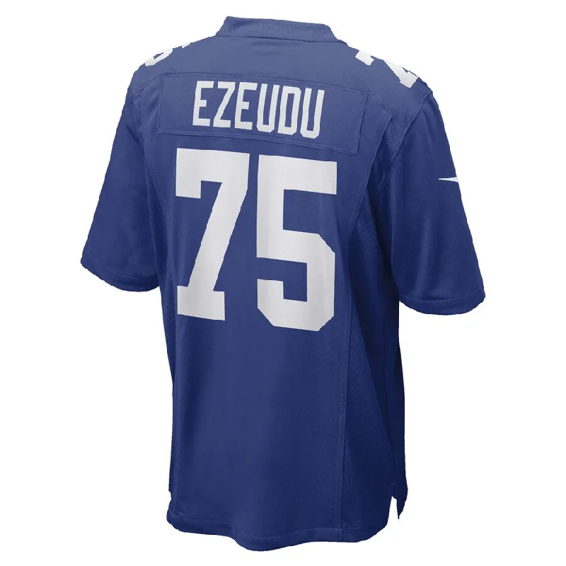 Rugby Jerseys With Custom Names-NY.Giants #75 Joshua Ezeudu Royal Game Player Jersey Stitched American Football Jerseys