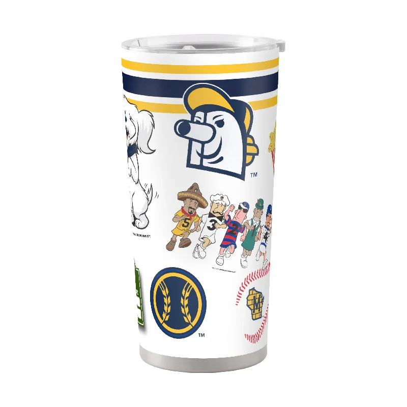 Custom Team Mugs For Team Anniversary-Milwaukee Brewers 20oz Native Stainless Steel Tumbler