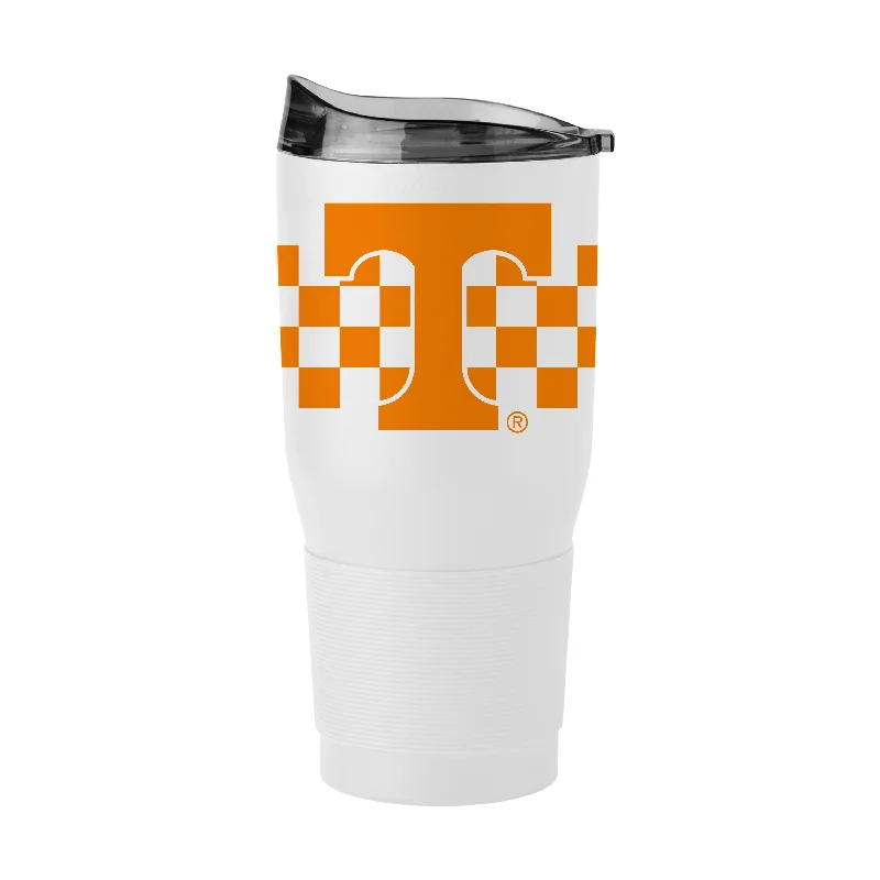 Team Mugs With Personalized Graphics-Tennessee Checkerboard 30oz Flipside Powder Coat Tumbler