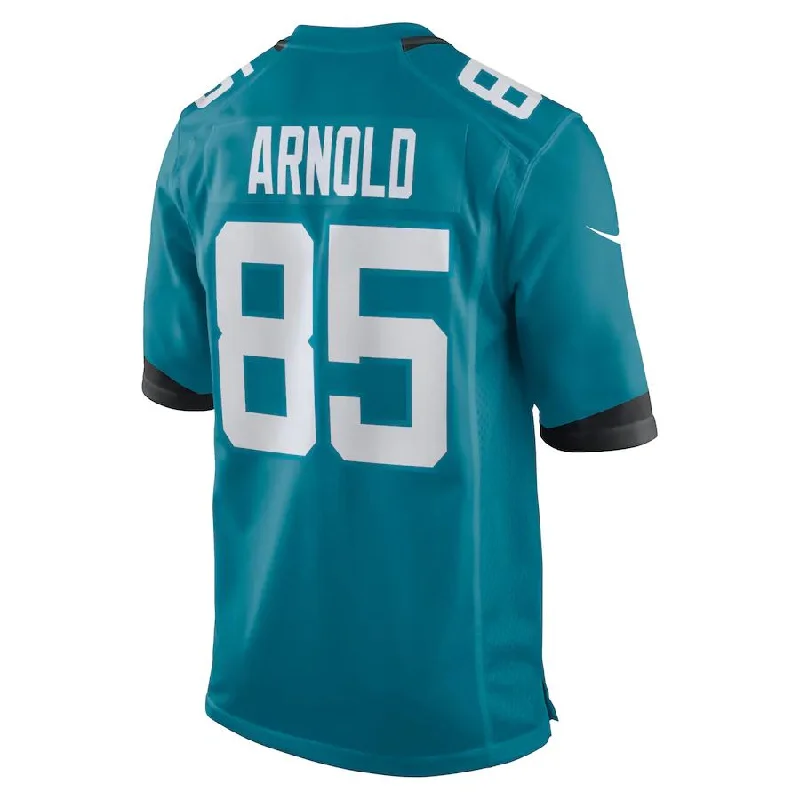 Rugby Jerseys With Custom Sleeves and Collar Styles-J.Jaguars #85 Dan Arnold Teal Game Jersey Stitched American Football Jerseys