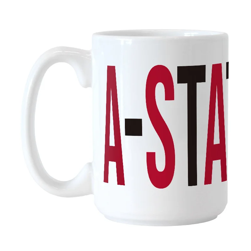 Team Mugs With Personalized Messages-Arkansas State 15oz Overtime Sublimated Mug