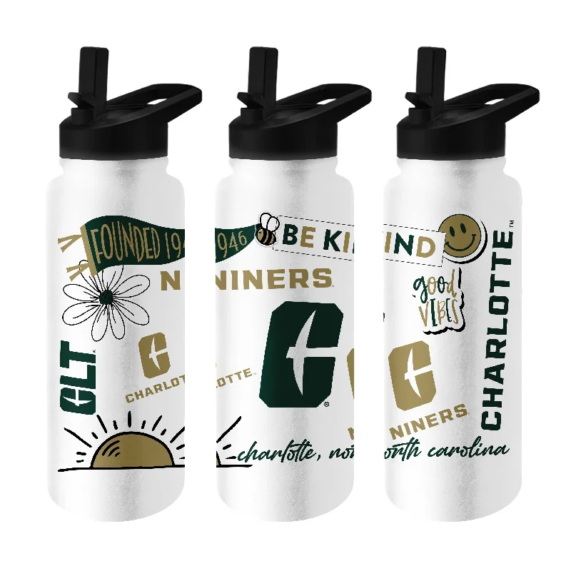 Custom Team Mugs For Team Appreciation-North Carolina Charlotte 34oz Native Quencher Bottle