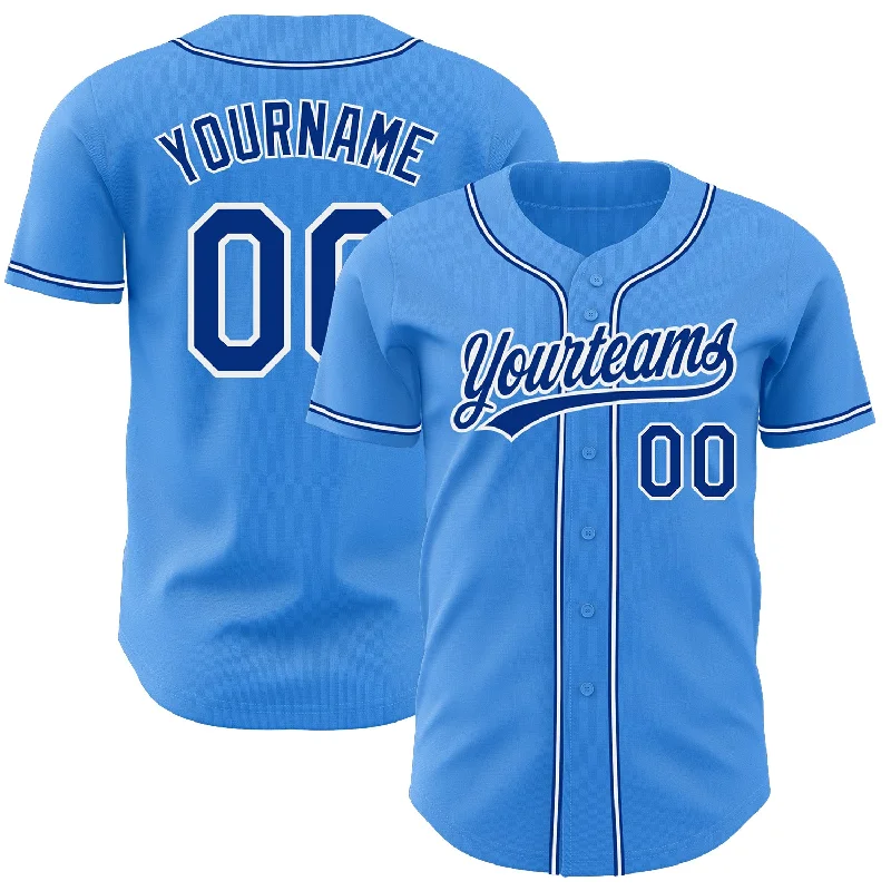 Personalized Baseball Jerseys For School Spirit Days-Custom Electric Blue Royal-White Authentic Baseball Jersey