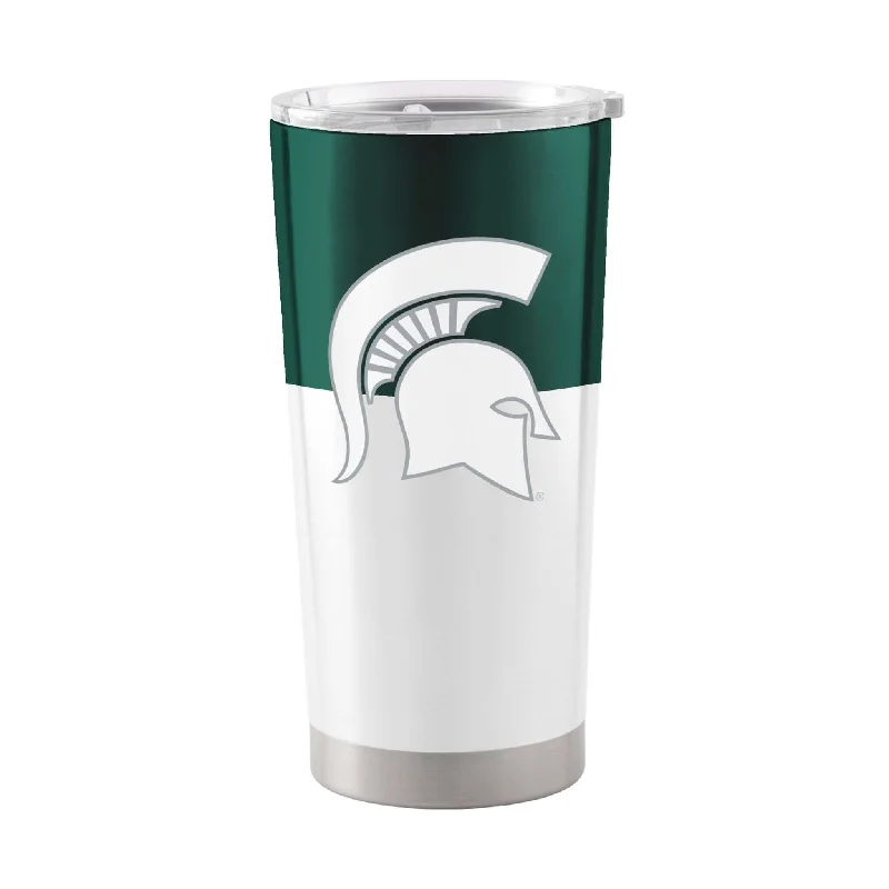 Team Mugs For Team Gifts & Recognition-MI State Colorblock 20oz Stainless Tumbler