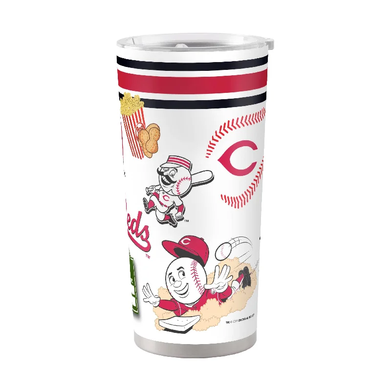 Custom Ceramic Team Mugs-Cincinnati Reds 20oz Native Stainless Steel Tumbler