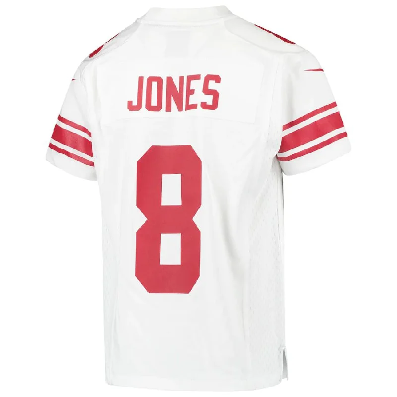 Custom Rugby Jerseys For Fundraising Events-NY.Giants #8 Daniel Jones White Game Jersey Stitched American Football Jerseys