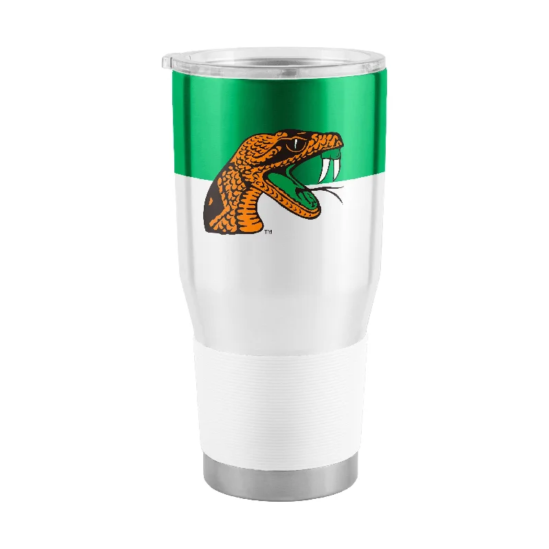 Custom Team Mugs For Competitions-Florida A&M 30oz Colorblock Stainless Steel Tumbler