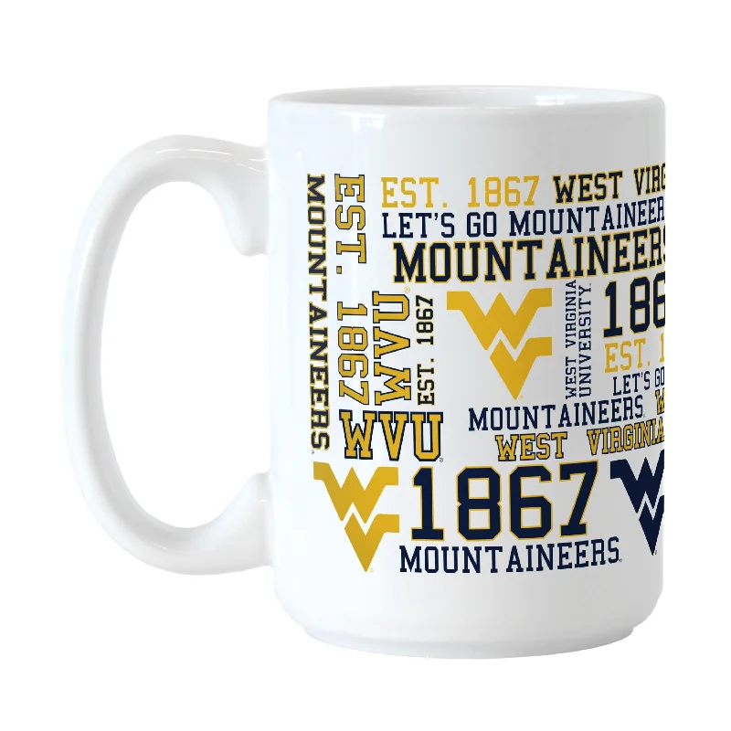 Personalized Team Mugs For Tournaments-West Virginia 15oz Spirit Sublimated Mug