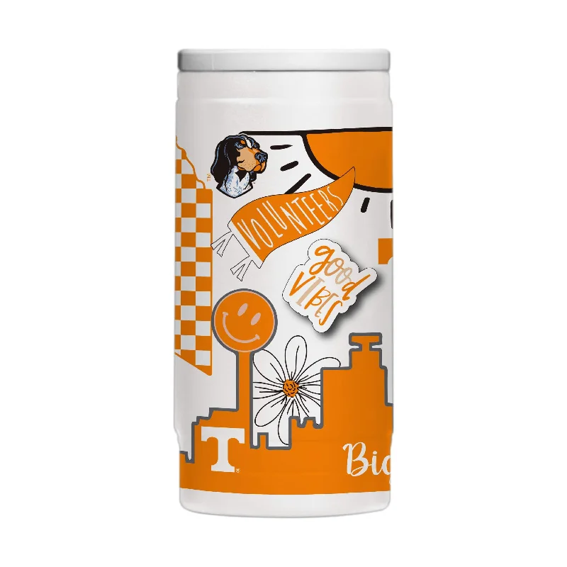 Personalized Team Mugs With Fan Customization-Tennessee 12oz Native Powder Coat Slim Can Coolie