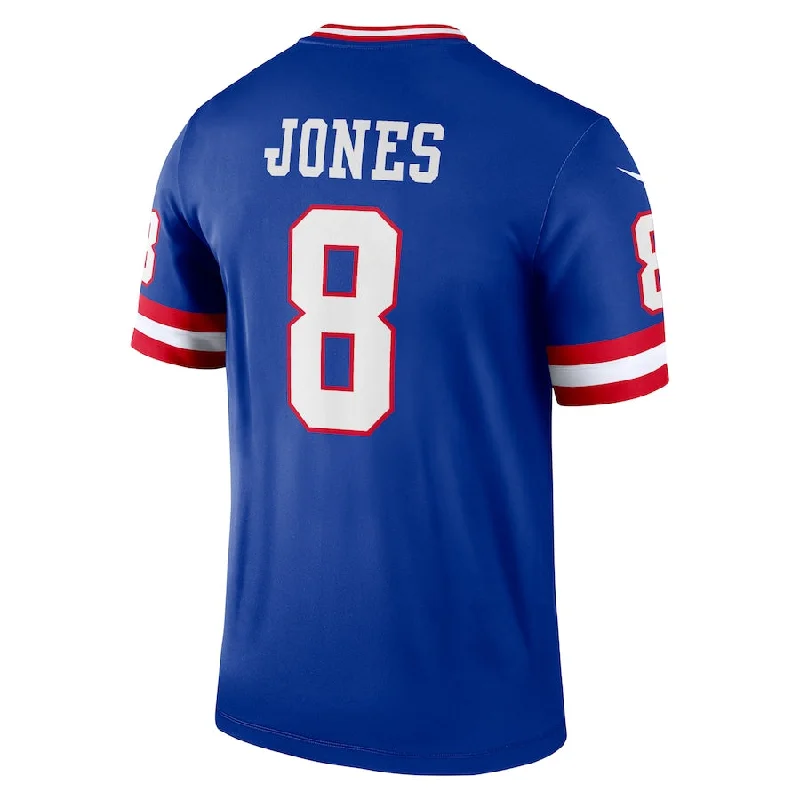 Personalized Rugby Jerseys For Professional Teams-NY.Giants #8 Daniel Jones Royal Classic Player Legend Jersey Stitched American Football Jerseys