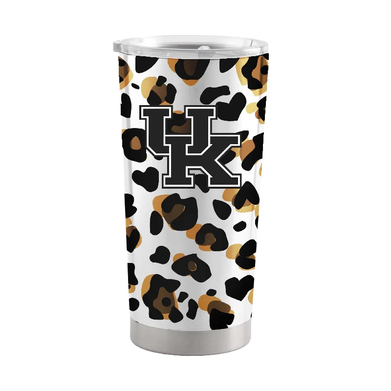 Custom Team Mugs For School Fundraisers-Kentucky 20oz Neutral Leopard Stainless Steel Tumbler