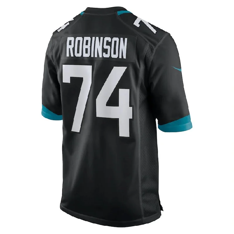 Rugby Jerseys For Team Fundraisers-J.Jaguars #74 Cam Robinson Black Game Jersey Stitched American Football Jerseys