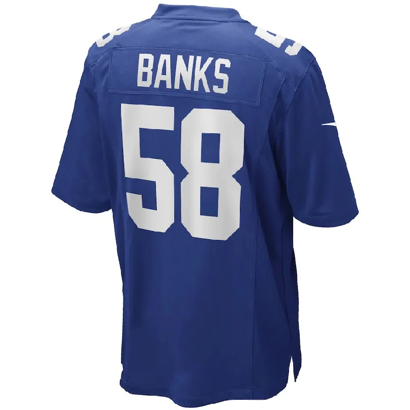 Rugby Jerseys With Special Offers For Large Orders-NY.Giants #58 Carl Banks Royal Game Retired Player Jersey Stitched American Football Jerseys