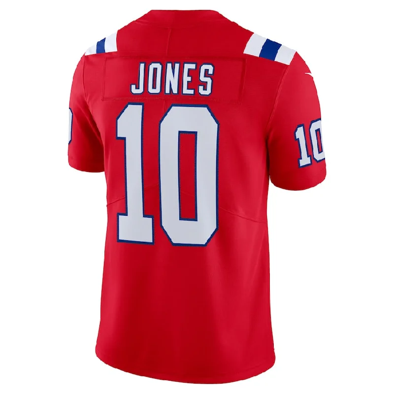 Rugby Jerseys With Custom Sleeve Designs-NE.Patriots #10 Mac Jones Red Vapor Limited Jersey Stitched American Football Jerseys