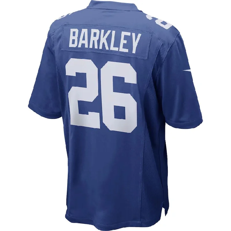 Custom Rugby Jerseys With Number and Name-NY.Giants #26 Saquon Barkley Royal Game Player Jersey Stitched American Football Jerseys