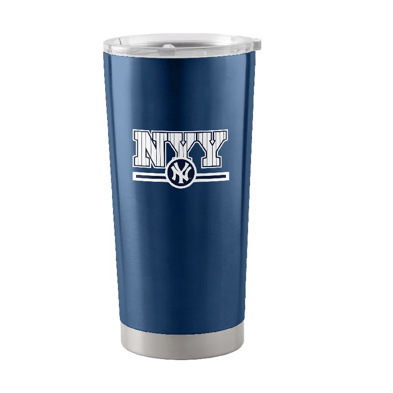 Team Mugs With Player Photos-New York Yankees Letterman 20oz Stainless Tumbler