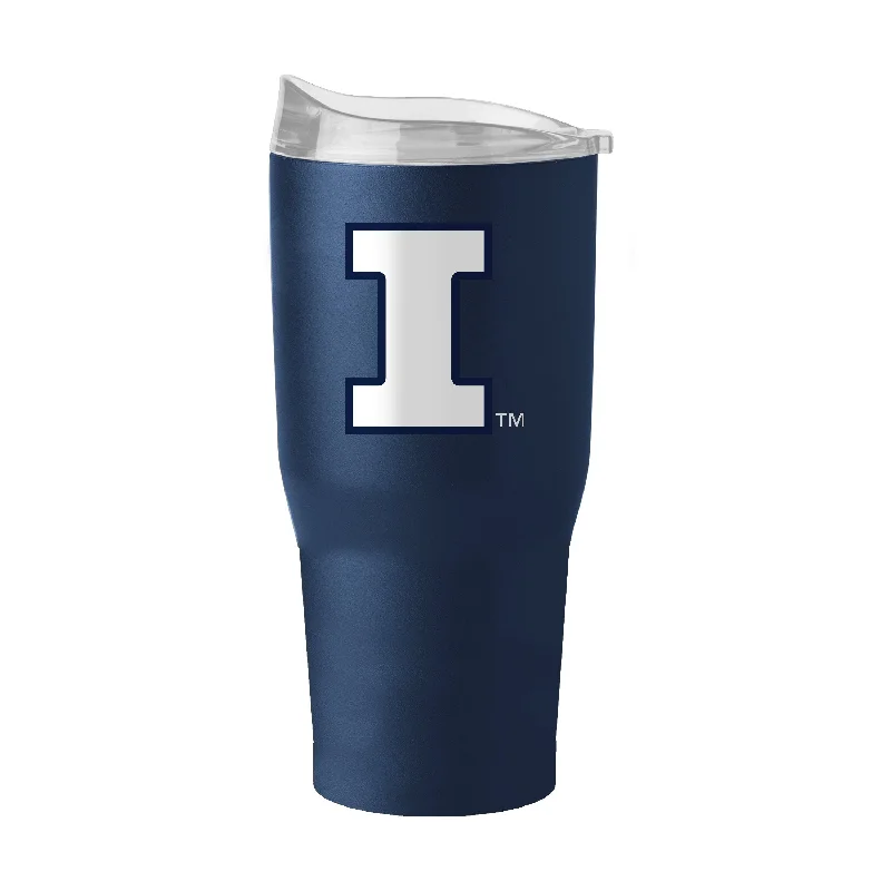 Team Mugs For Corporate Promotions-Illinois Navy 30oz Flipside Powder Coat Tumbler