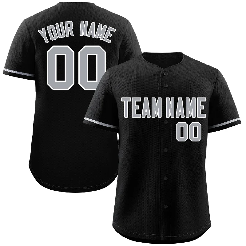 Baseball Jerseys For Fan Engagement-Custom Black Gray-White Classic Style Authentic Baseball Jersey