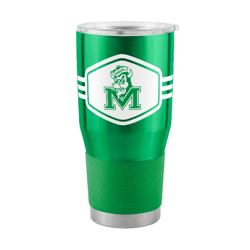 Custom Team Mugs For Sports Enthusiasts-Marshall 30oz Varsity Stainless Steel Tumbler