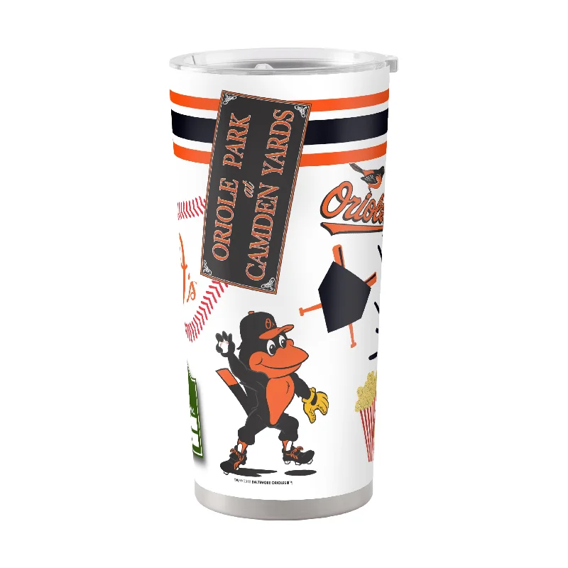 Team Mugs With Custom Artwork & Designs-Baltimore Orioles 20oz Native Stainless Steel Tumbler