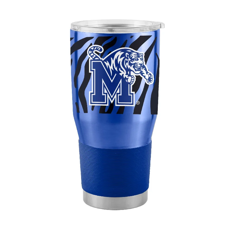 Custom Team Mugs For Promotional Products-Memphis 30oz Tiger Stripe Stainless Steel Tumbler