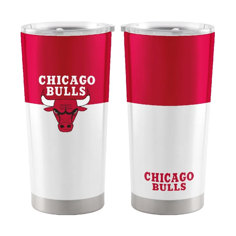 Custom Team Mugs For Birthday Gifts-Chicago Bulls 20oz Colorblock Stainless Steel Tumbler