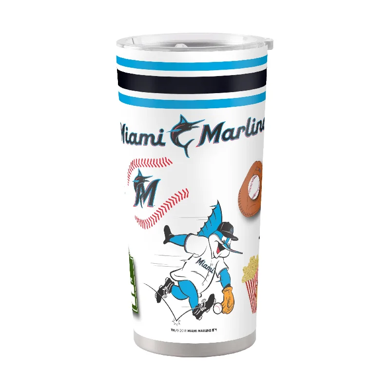 Custom Team Mugs For Sponsorship Opportunities-Miami Marlins 20oz Native Stainless Steel Tumbler