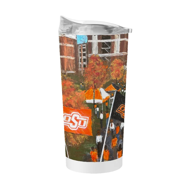 Custom Team Mugs For Match Day-Oklahoma State 20oz Collector Powder Coat Tumbler