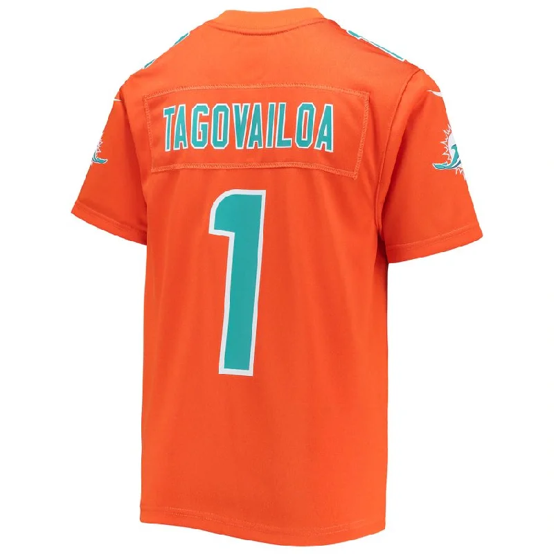 Personalized Rugby Jerseys For Alumni-M.Dolphins #1 Tua Tagovailoa Orange Inverted Team Game Jersey Stitched American Football Jerseys