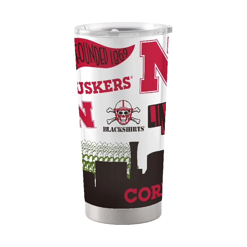 Personalized Team Mugs For Corporate Recognition-Nebraska 20oz Native Stainless Tumbler