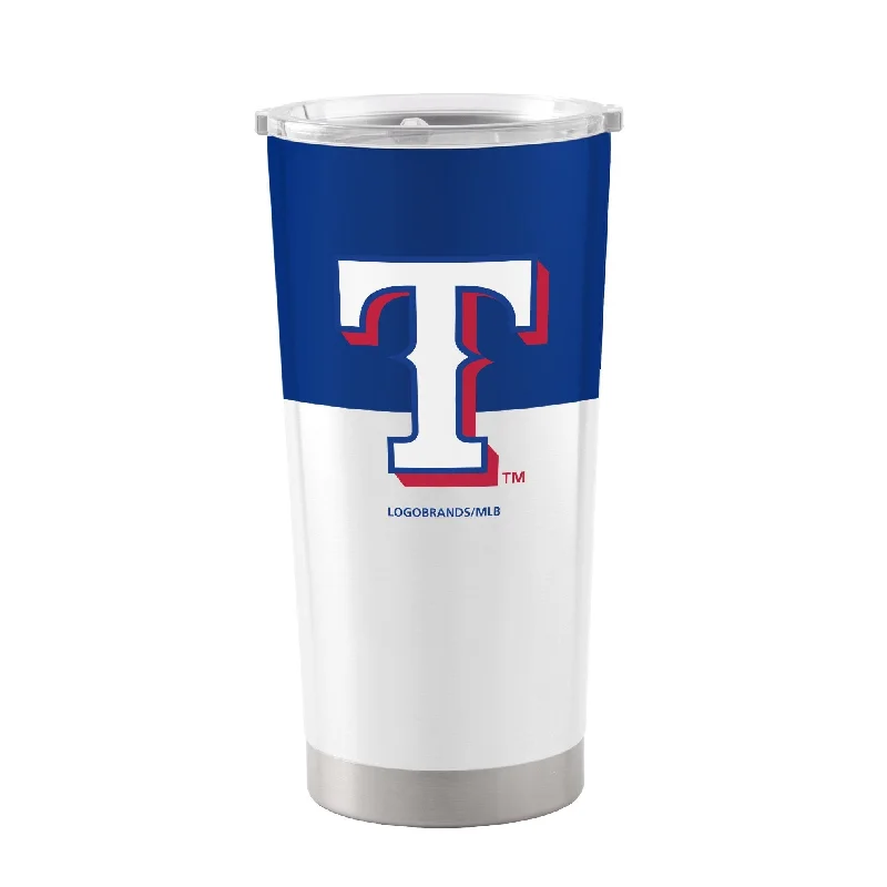 Personalized Team Mugs For Tournament Prizes-Texas Rangers 20oz Colorblock Stainless Tumbler